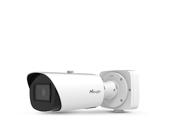 Milesight outdoor bullet camera for AI-powered vehicle detection integrated with Spatium parking platform
